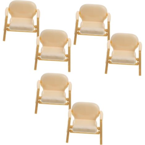 6pièces Miniature Canapé Chaise Plastique pour Décoration De Maison De Poupée Accessoire Créatif pour Scènes Miniatures (1/5)