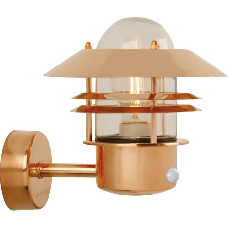Applique murale BLOKHUS Up Sensor Cuivre Cuivre, H.23 - IP54 - E27 /Nordlux Extérieur (1/4)
