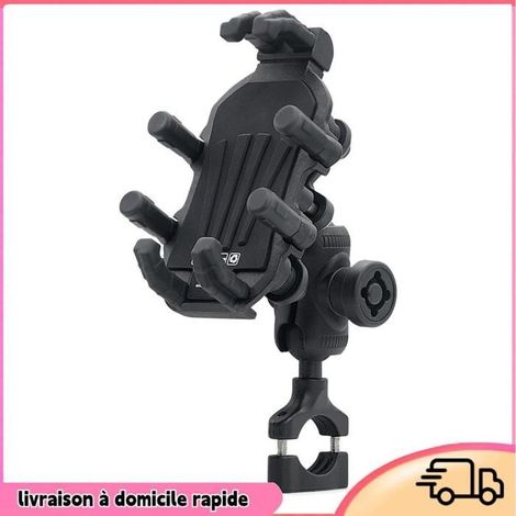 Motorrad-Handyhalterung mit Autobasis, schwarze Lenkerhalterung. (1/4)