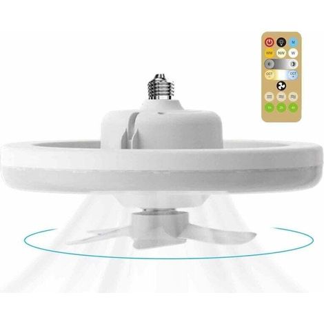 Ceiling Fan With 3 Color Led Light Remote Control 3 Speeds Oscillating 30W (1/3)