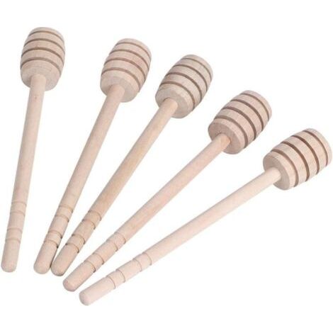 5 pièces Barre d'agitation au Miel, cuillère à Miel en Bois, bâton écologique Dipper Dessert Tige d'agitation Fournitures d'apiculture Outils (1/5)