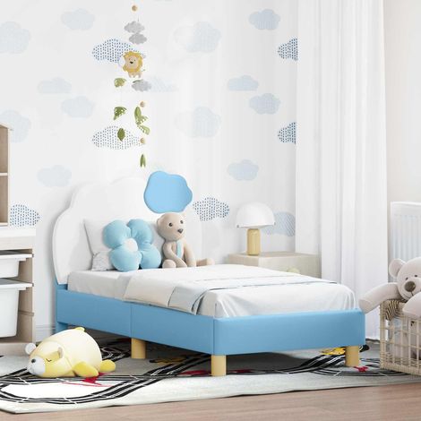 Kinderbettgestell mit Kopfteil mit Kopfteil Blau 70 x 140 cm PU