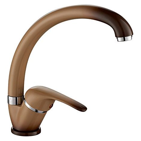 ambrosiana SEI1406CAN Rubinetto Miscelatore lavello Cucina/Lavanderia con Canna Alta Serie Sei in Ottone Color Terra di Francia con areatore a Risparmio idrico (1/2)