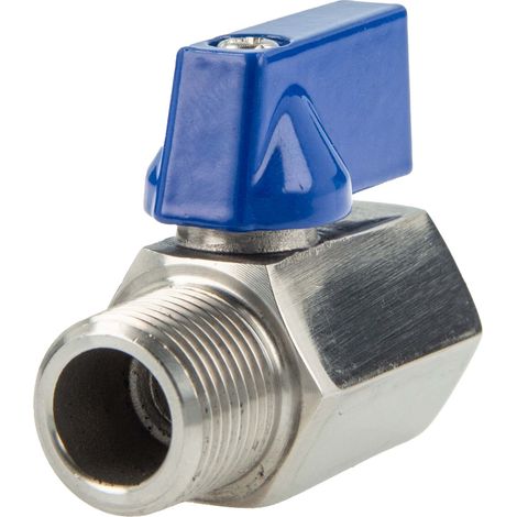 tecuro Mini Kugelhahn Edelstahl V4A (AISI 316), 3/8 Zoll AG/IG nach ISO 228, 40 bar (1/4)