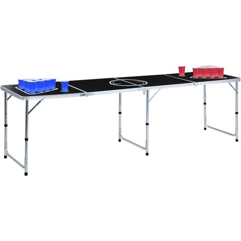 vidaXL Folding Beer Pong Table with Cups and Balls 240 cm (1/5)