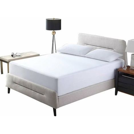 Waterproof mattress cover 80 x 200 x 30 cm, Premium mattress cover, dustproof mattress cover, white (1/4)