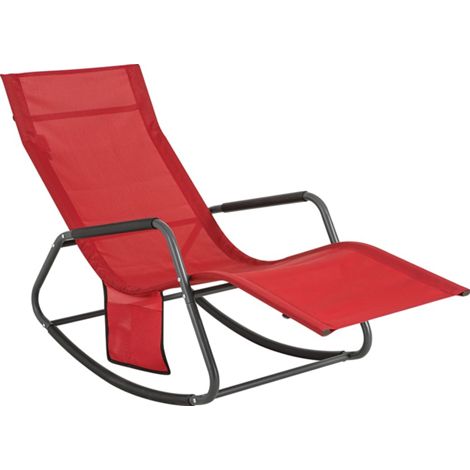 SoBuy Indoor Outdoor Garden Rocking Sun Lounger Recliner Relaxing Chair with Side Bag,OGS47-R (1/5)