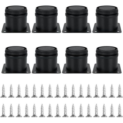 Pieds Réglables - Acier Inoxydable - Diamètre 50 mm - Hauteur Réglable 0 à 15 mm - Pour Canapé Table Basse Armoire Lit Bureau - Lot de 8 (1/5)