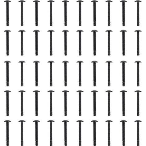 50 vis à tête ronde pour ventilateur de boîtier d'ordinateur, vis autotaraudeuses de 30 mm de long-3.00X0.90X0.70CM-Random Color