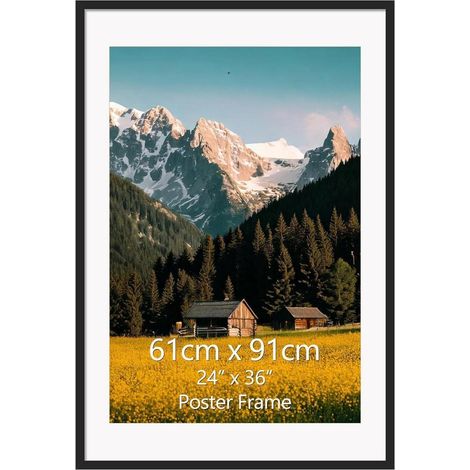 Bilderrahmen Posterrahmen 60x90 cm Wand Büro Wohnung Schwarz 60x90cm (1/5)