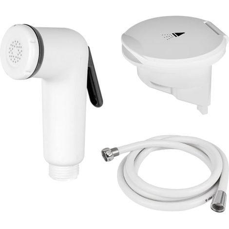 Kit doccia per barca con soffione retrattile in ABS e tubo flessibile in PVC anti-groviglio a 360 gradi per applicazioni di risciacquo in ambiente marino e esterno (4 m) (1/5)
