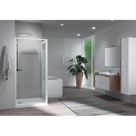 Retour fixe H190 cm extensible de 68 à 72 cm verre transparent - Novellini