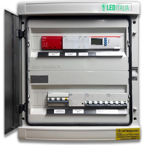 LED Italia Dreiphasen-Wechselstrompanel 20 kW Doppelwechselrichter 32 A 400 V IP65 36 Mod. ABB / DEHN
