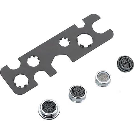 Petit kit de retrait d'aérateur de robinet comprenant 4 outils de retrait de débit d'eau de rechange pour outils de démontage en acier de cuisine-Karteo (1/4)