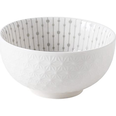 Bol à soupe de 11,5 cm (4,5 po) en céramique à décor en relief sous émail, style minimaliste, facile à nettoyer, idéal pour la cuisine et la maison. (1/5)
