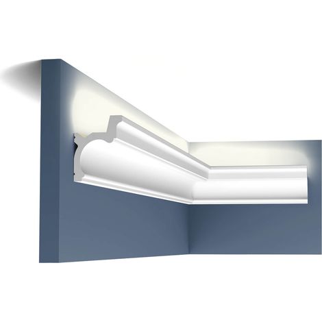 Cornisa Orac Decor C328 Moldura para techo Moldura para Iluminación indirecta Perfil de estuco Moldura decorativa diseño atemporal clásico blanco 2 m