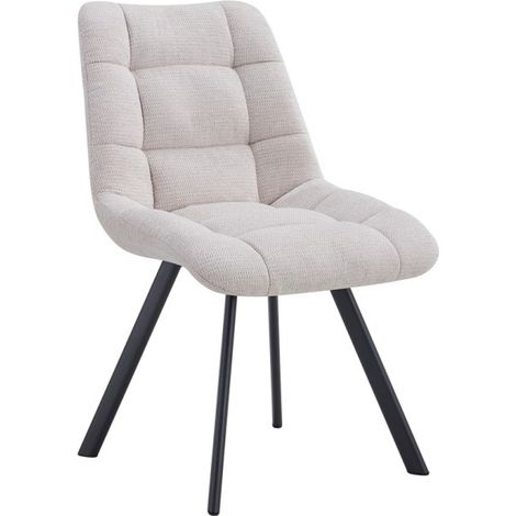 Set di 2 sedie VELMA – Tessuto beige – Gambe in metallo – Design elegante – Seduta confortevole e moderna