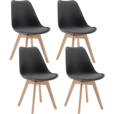 WOLTU Set of 4 Dining Chairs Designer Side Chairs Home Office Commercial, Grey (1/5)