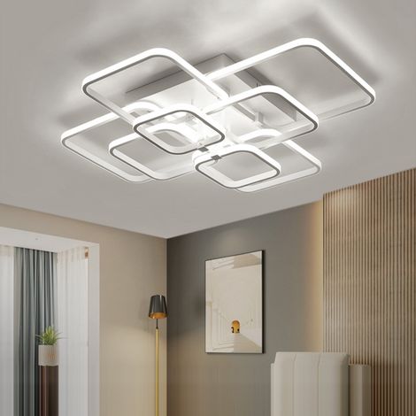 Square LED Ceiling Light Chandelier Lamp Cool White Light, 8 Head (1/5)