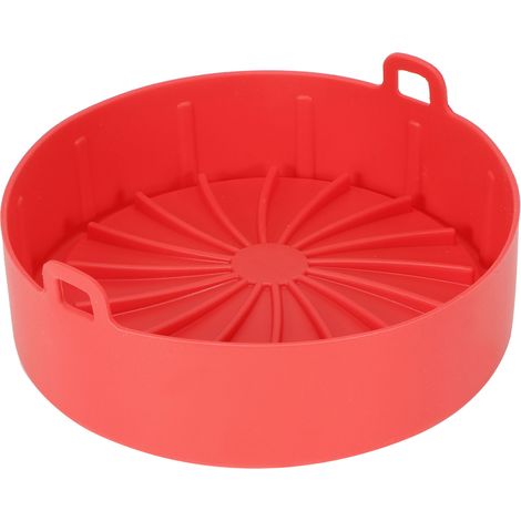 Silikon-Einlage für Heißluftfritteusen, Grillpfanne, Brotbackmatte, Kuchenkorb, Schnellkochtopf, Küchenhelfer, Rot (1/5)