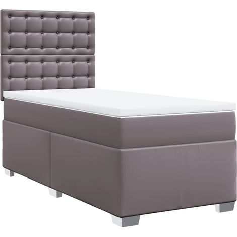 Maison Exclusive - Giroletto a Molle con Materasso Grgio 80x200 cm in Similpelle