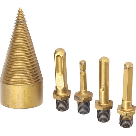 Jeu de 5 forets à fendre le bois de 42 mm avec queues carrée, ronde et hexagonale pour perceuse électrique portative (1/5)