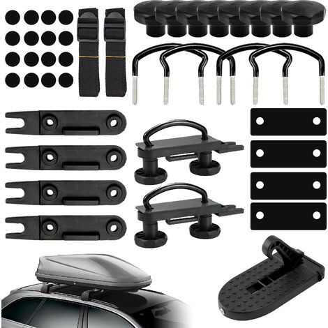 Fixation de coffre de toit - 4 jeux de support de coffre de toit - Support en U universel pour coffre de toit de voiture - Support universel pour coffre de toit de voiture - Support (1/5)