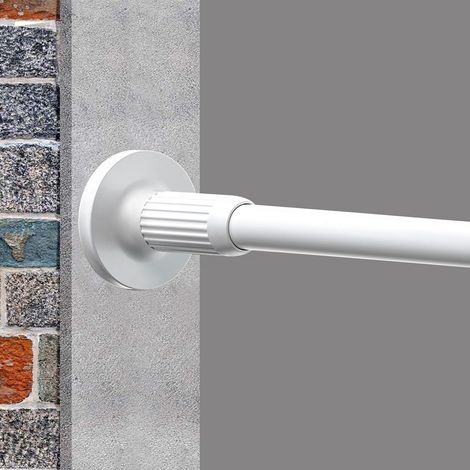 Tringle à rideau télescopique multifonctionnelle sans perçage 115-565 cm blanc mat extensible avec pince - Pour tringle à rideau, tringle de douche et barre de séparation de pièce (1/5)