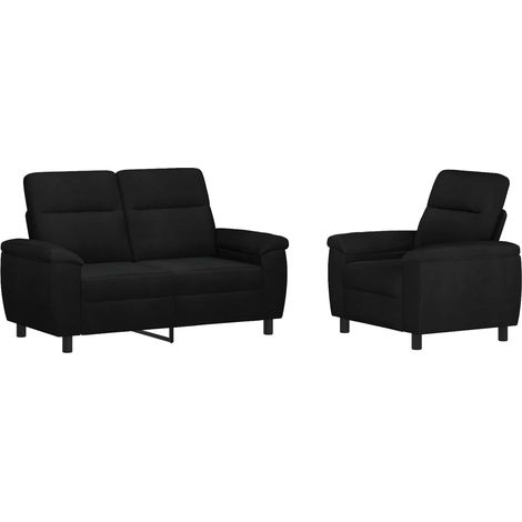 Sofa-Set 2 pcs Schwarz Stoff vidaXL (1/5)