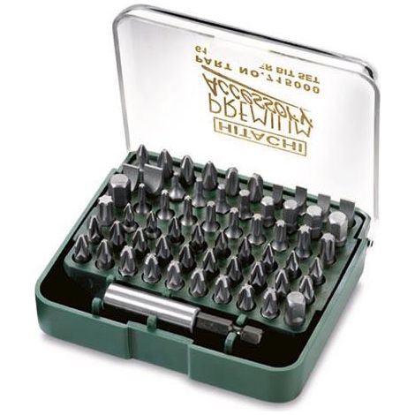 Hikoki – Jeu d'accessoires de tournevis 715000 – 61 embouts 1/4'' – Empreintes torx et cruciforme – Pour vis bois dur et métal (1/3)