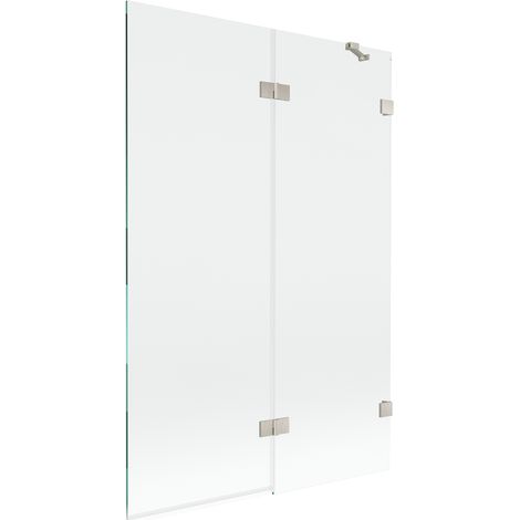 Mexen Lunar paratia da doccia pieghevole a 2 ante destra 120 x 150 cm, trasparente, nichel spazzolato - 897-120-100-97-00-P (1/5)