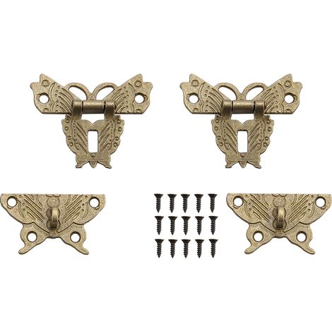 Schmuckkästchenverschluss, Schnappverschluss mit Schraube, Vintage-Schloss, Schrankverschlussverschlüsse, kleine Verschlüsse für Holzkästchen für hölzerne Schmuckkästchenschränke.