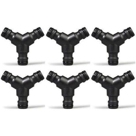 Kunststoff-Schlauchverteiler (3-Wege) Y-Stecker Gartenschlauchverbinder Y-Stück 6er-Pack (1/5)