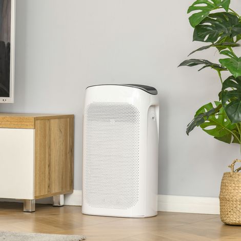 Luftreiniger mit dreilagigem HEPA-Filter, CADR 210 m³/h, 3 Geschwindigkeitsstufen, Schlafmodus, Timer, Raumabdeckung 25–35 m³, gegen Pollen, Gerüche, Rauch und Staub