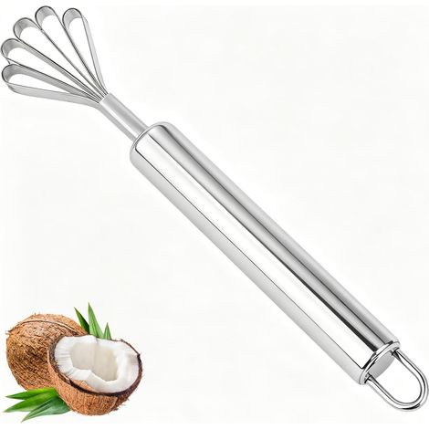 Rallador de coco, rallador de pulpa de coco de acero inoxidable, utensilio de cocina multifuncional (rallador/rebanador), descamador de pescado (1/5)