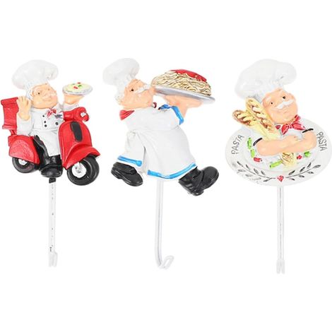 Lot de 3 crochets de cuisine auto adhésifs avec figurine de (1/5)