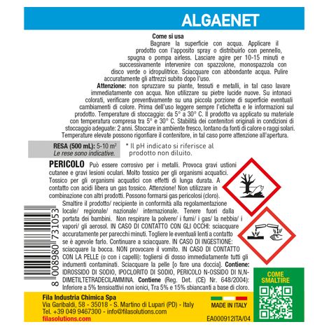Detergente rapido per esterni fila algae net 500 ml anti-alghe (1/7)