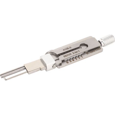 Décodeur civil 2 en 1, ensemble de crochets et de ramassage, outil de sélection à main Portable en acier inoxydable chromé (1/5)