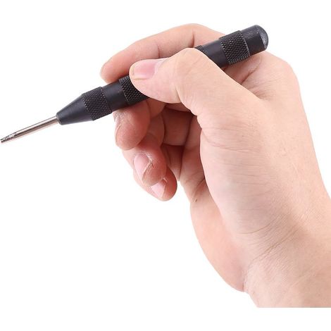 1pc Poinçon automatique noir pour marquage précis sur métal et bois, outil de perçage