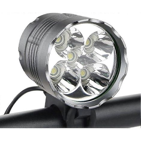 Éclairage vélo, 6000 lumens, 5 LED, étanche, phare avant pour VTT, 3 modes d'éclairage