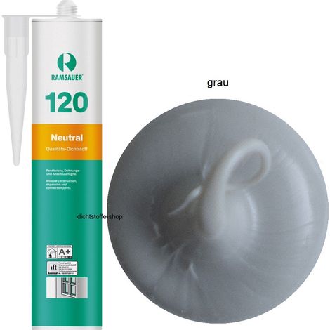 Ramsauer 120 Neutral Fenster Silikon Fugen Dichtstoff 310ml Kartusche grau