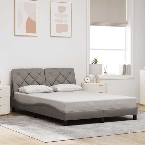 Cadre de lit sans matelas-Structure de lit taupe 140x200 cm tissu 462061 (1/5)