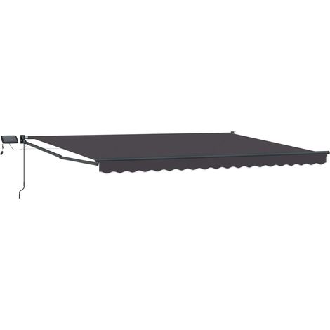 Manuelle Gelenkarmmarkise mit LEDs Anthrazit 4 x 2 m