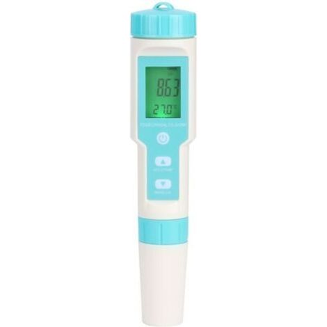 Testeur Électronique de Précision pour Eau de Mer - Mesure Salinité, pH, TDS, EC, ORP avec Écran Rétroéclairé et Fonction Étanche - Livré avec Piles -