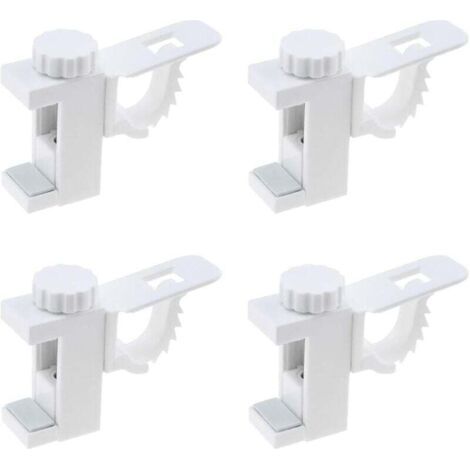 4 Pièces Support de Support de Pince Porte-Rideaux, Support De Support De Pince Porte-Rideaux, Barre Transversale Réglable Tringle à Rideaux Stockage De Serviette Crochet pour Organisateur (1/4)