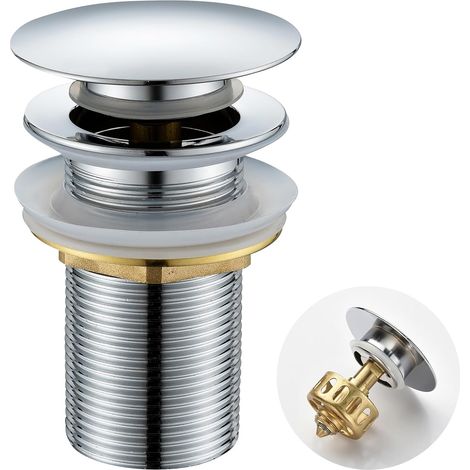 Bonde de lavabo G1' 1/4 avec Panier Chrome (sans trop-Plein) (1/5)