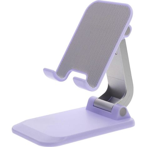 Support de téléphone portable pratique avec coussinet en silicone antidérapant et support pliable réglable pour tablette-11.1X7X4CM-Purple (1/4)