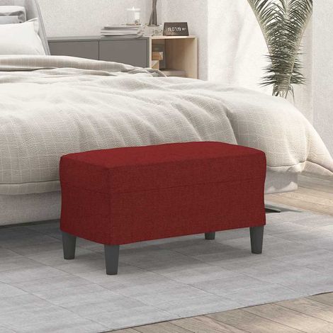 vidaXL Banc Rouge bordeaux 70x35x41 cm Tissu (1/5)