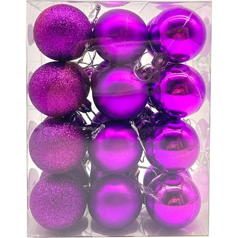 Boules De Noël - 24 Pièces - Diamètre 3 cm - En Plastique Incassable - Décorations Pour Arbre De Noël Et Fêtes (1/5)