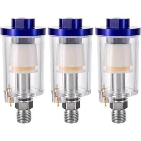 Lot de 3 filtres à air et huile NPT pour pistolet pulvérisateur, outils pneumatiques, ligne d'air 6,35 mm (1/5)